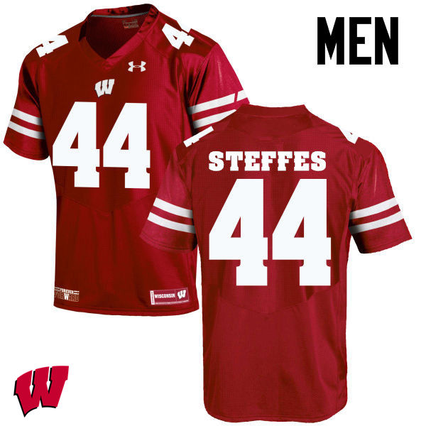 Wisconsin Badgers Men's #44 Eric Steffes NCAA Under Armour Authentic Red College Stitched Football Jersey UN40X02GV